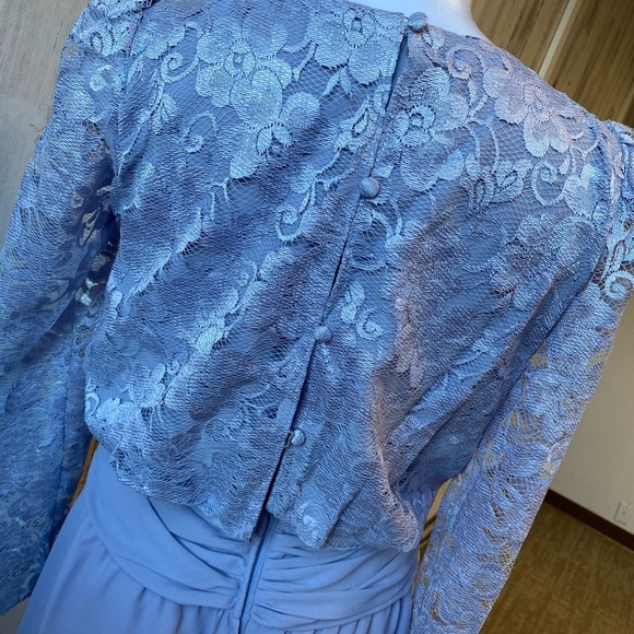 Vintage 70s powder blue gown - Picture 6 of 10